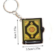 1Pcs New Muslim Keychains Mini Quran Book Paper Can Read Pendant Key Ring Islamic Unisex Religious Jewelry Wholesale Islam Gift