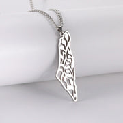 Israel Palestine Map Pendant Necklace For Women Men Arabic African Jamaica Stainless Steel Gold Color Chain Necklaces Jewelry