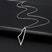Amaxer Israel Palestine Country Map Stainless Steel Pendant Necklace For Men Women Arabic Choker Amulet Jewelry Gift