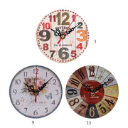 Silent Non-Ticking Wooden Wall Clocks Operated Country Retro Rustic Decorative Arabic Numerals Hanging Clock for Living Room