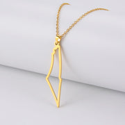 Israel Palestine Map Pendant Necklace For Women Men Arabic African Jamaica Stainless Steel Gold Color Chain Necklaces Jewelry