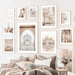 Islamic Art Canvas Painting Grundtvigs Church Medina Oman  Sheikh Zayed Mosque  Wall Decor Posters  Prints for Living Room