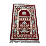 Chenille Fabric Muslims Prayer Mat Kaaba Pattern Worship Blanket Kneeling Floor Mats Arabic Prayer Rugs Pilgrimage Ramadan Gifts