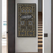 Kiswa Kaaba Door Arabic Text Mecca Calligraphy Canvas Poster Print Gold Quran Islamic Art Picture for Home Wall Decor Cuadros
