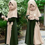 Muslim Girls Ramadan Abaya Set – 2-Piece Hijab Dress Kaftan