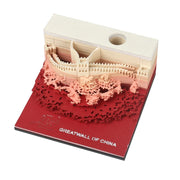 Omoshiroi Block 3D Memo Pad Mosque Building Eid Gifts Islam Masjid Santorini Paper Carving Notepad Custom Souvenir Gift Items