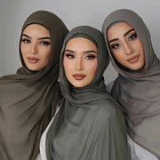 Modal Hijabs with Underscarf Caps Rayon Cotton Shawls for Women Plain Scarf Headscarf Islamic Turban Headband
