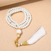 6mm 99pcs Glass Pearls Tassel Turkish Style Muslim Rosary Islamic Prayer Beads Bracelet for Women Jewelry Accessories Gift