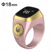 IQibla Smart Praise Zikr Ring Tasbih Tally Intelligent Digital Counter for Muslims 5 Prayer Time Vibration Reminder Waterproof