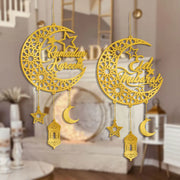 Eid Ramadan Decoration 2025 Acrylic Wall Hanging Decor Door Sign Mubarak Ramadan Decorations Moon Stars Muslim Party Supplies