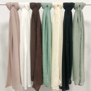 Modal Hijabs with Underscarf Caps Rayon Cotton Shawls for Women Plain Scarf Headscarf Islamic Turban Headband