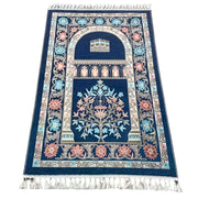 Chenille Fabric Muslims Prayer Mat Kaaba Pattern Worship Blanket Kneeling Floor Mats Arabic Prayer Rugs Pilgrimage Ramadan Gifts