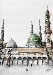 Islamic Landmarks Wall Art Poster Kaaba Mecca Dome of The Rock Masjid Nabawi Islamic Canvas Painting Art Nordic Home Decor Gifts