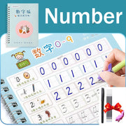 French Calligraphy Arabic Kids Writing Sticker English Magic Copy Book Practice Copybooks Pen Chinese Free Wiping
