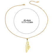 Palestine Map Religious Quran Arabic Islamic Eid Verses Pendant Fashion Necklaces Jewelry Men Women Ramadan Him Her Kids Gifts