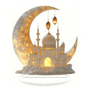 Ramadan Festival 2D Acrylic Moon Craft Ornaments Castle Church Architecture Decoration Islamic Muslim Home Party Table Gift