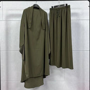 Ramadan Abayas Sets  2 Piece Set Muslim Women Hijab Dress Prayer Garment Abaya Long Khimar Arab Gown  Islamic Clothes Robe