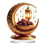 Ramadan Festival 2D Acrylic Moon Craft Ornaments Castle Church Architecture Decoration Islamic Muslim Home Party Table Gift