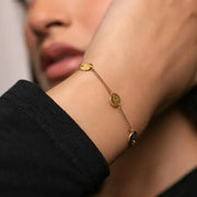 Arabic Coin Bracelet Islamic Wrist Jewelry Adjustable Chain Bracelet for Daily