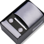 Wedding Gift Tie Wholesale New Style Pocket Squares Set Cufflinks Tie Clip Necktie Box Men Fit Wedding Blue Paisley Black Boxs