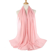 Muslim Chiffon Hijab Women Bubble Chiffon Scarf For Women Ladies Veil Muslim Islam Solid Color Malaysia Musulman Wrap Scarves