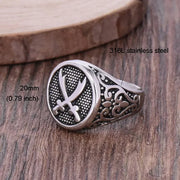 Punk Hip Hop Sword Zulfakra Imam Ali Islamic Men's Ring Printed Stainless Steel Ring Sizes 8-12