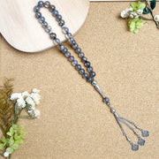 33 Glass Obsidian Prayer Beads Women Men Muslim Rosary Islamic Hajj Tasbih Tasbeeh Allah Mohammed 10mm Beaded Bracelet Jewelry