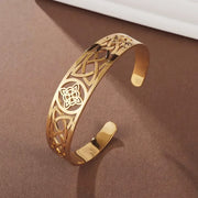 Ayatul Kursi Bracelet Stainless Steel Adjustable Cuff Bangle Men Women Islamic Muslim Calligraphy Ramadan Jewelry Gift