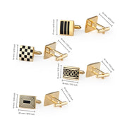 4 Pair Cufflinks For Mens With Gift Box Man Shirt Cufflinks Wedding Guests Gifts Men Gift For Husband Business Tie Clip T0204022