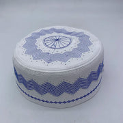 Men’s Islamic Prayer Hat – Cotton Embroidered Kufi Cap for Ramadan & Eid