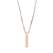 Stainless Steel Ayatul Kursi Sutra 3D Rectangular Bar Pendant Necklace for Men Women Fashion Simple Arabic Islam Jewelry Gifts