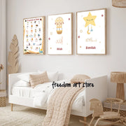 Cartoon Muslim Children AL HAMDULILAH ALLAHUAKBAR Nursery Art Poster Canvas Painting Wall Prints Picture Living Room Home Decor