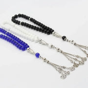 33 Glass Obsidian Prayer Beads Women Men Muslim Rosary Islamic Hajj Tasbih Tasbeeh Allah Mohammed 10mm Beaded Bracelet Jewelry