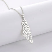 Israel Palestine Map Pendant Necklace For Women Men Arabic African Jamaica Stainless Steel Gold Color Chain Necklaces Jewelry
