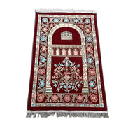 Chenille Fabric Muslims Prayer Mat Kaaba Pattern Worship Blanket Kneeling Floor Mats Arabic Prayer Rugs Pilgrimage Ramadan Gifts