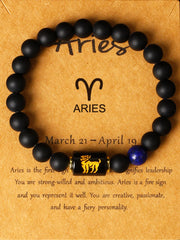 12 Zodiac Sign Virgo Leo Libra Horoscope Bracelets Women 8mm Natural Stone Beads 12 Constellation Bracelet Birthday Jewelry Gift