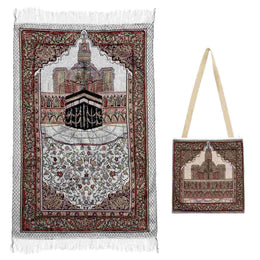 Portable Muslim Prayer Mat – High-Quality Floral Rug with Tassels