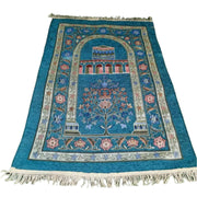 Chenille Fabric Muslims Prayer Mat Kaaba Pattern Worship Blanket Kneeling Floor Mats Arabic Prayer Rugs Pilgrimage Ramadan Gifts
