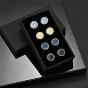 4 Pair Cufflinks For Mens With Gift Box Man Shirt Cufflinks Wedding Guests Gifts Men Gift For Husband Business Tie Clip T0204022