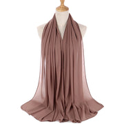 Muslim Chiffon Hijab Women Bubble Chiffon Scarf For Women Ladies Veil Muslim Islam Solid Color Malaysia Musulman Wrap Scarves