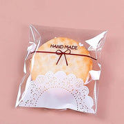 100PCS Cute Bow Plastic Packaging Bags Self-adhesive Bags for Snack and Gift Cookies and Candies Packaging DIY For Party,Wedding