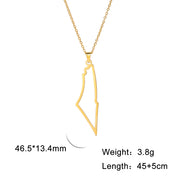 Amaxer Israel Palestine Country Map Stainless Steel Pendant Necklace For Men Women Arabic Choker Amulet Jewelry Gift