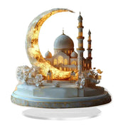 Ramadan Festival 2D Acrylic Moon Craft Ornaments Castle Church Architecture Decoration Islamic Muslim Home Party Table Gift