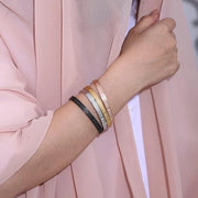 Islamic Ayatul Kursi Cuff Bracelet Muslim Quran Verses Bangle for Women Stainless Steel Arabic Calligraphy Messenger Jewelry