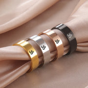 Lucktune OM Hindu Yoga Meditation Rings Stainless Steel AUM Buddhism Spiritual Talisman Amulet Rings for Women Men Jewelry Gifts