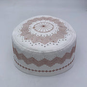 Men’s Islamic Prayer Hat – Cotton Embroidered Kufi Cap for Ramadan & Eid