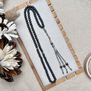 6mm 99pcs Black Stone Prayer Beads for Muslim hajj Islamic Rosary Tassel Pendant Bracelet Tasbih Tasbeeh Allah Mohammed Jewelry