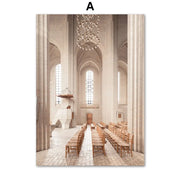 Islamic Art Canvas Painting Grundtvigs Church Medina Oman  Sheikh Zayed Mosque  Wall Decor Posters  Prints for Living Room