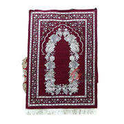 Muslim Floor Rug Ramadan Worship Blanket Chenille Prayer Mat With Tassel Sajadah 100x70cm