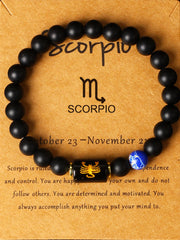 12 Zodiac Sign Virgo Leo Libra Horoscope Bracelets Women 8mm Natural Stone Beads 12 Constellation Bracelet Birthday Jewelry Gift